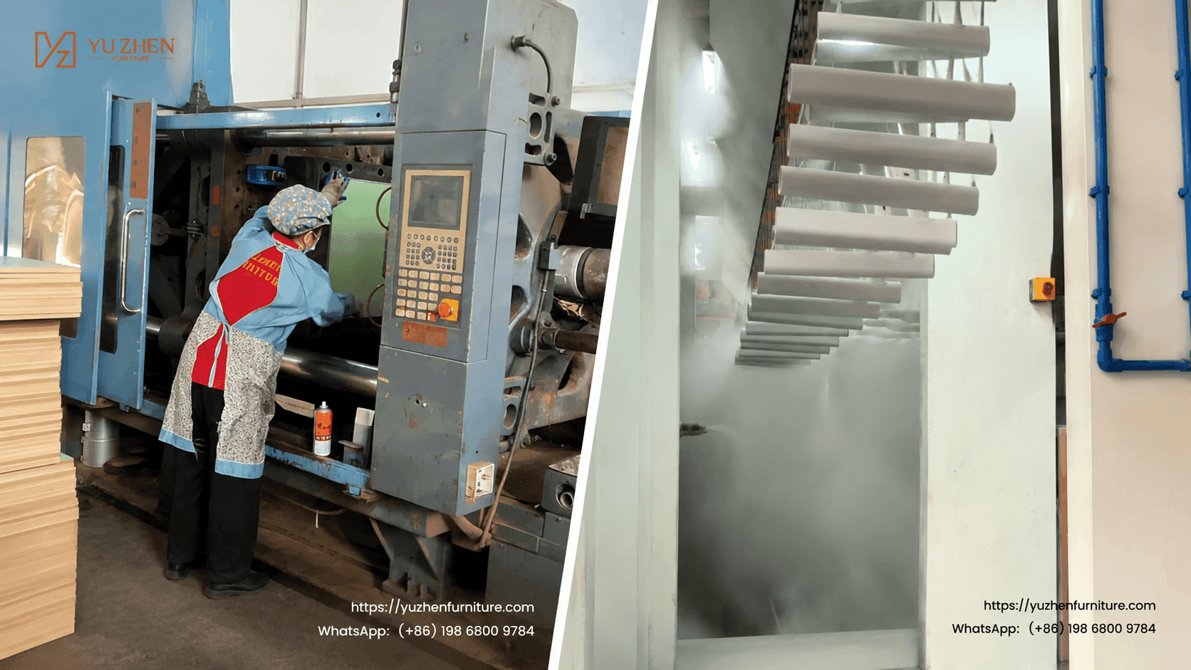 Yuzhen school furniture surface finishing production line Yuzhen school furniture surface finishing production line