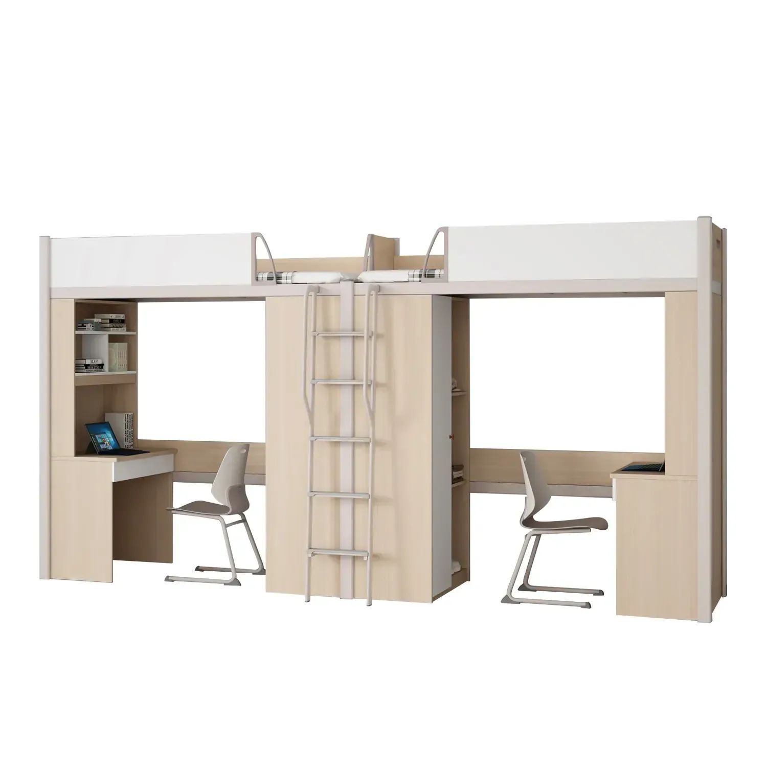 Two-person bed-bookcase-desk combination SW-005 school furniture product Two-person bed-bookcase-desk combination SW-005 school furniture product